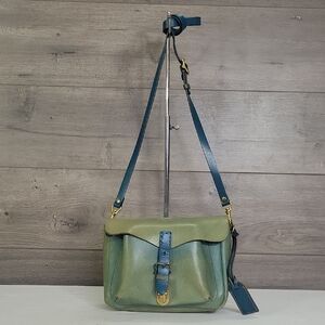 Old Trend Vintage Blue/Green Leather Crossbody Shoulder Bag